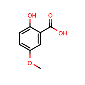 Chemical structure of 5-Methoxysalicylic acid , CAS 2612-02-4, AChemBlock AD241555
