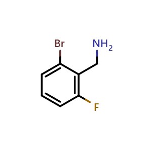 Chemical structure of 1-(2-bromo-6-fluorophenyl)methanamine , CAS 261723-29-9, AChemBlock AD241558