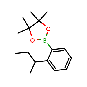 Chemical structure of 2-[2-(butan-2-yl)phenyl]-4,4,5,5-tetramethyl-1,3,2-dioxaborolane , CAS 2621936-59-0, AChemBlock AD241563