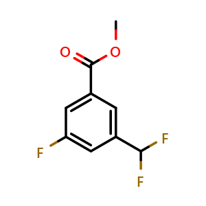 Chemical structure of Methyl 3-(difluoromethyl)-5-fluorobenzoate , CAS 2642081-93-2, AChemBlock AD241577