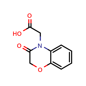 Chemical structure of 2-(3-Oxo-2,3-dihydro-4H-benzo[b][1,4]oxazin-4-yl)acetic acid , CAS 26494-55-3, AChemBlock AD241586