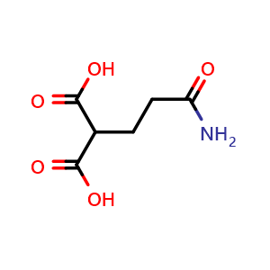 Chemical structure of 2-(2-carbamoylethyl)propanedioic acid , CAS 2682114-22-1, AChemBlock AD241603