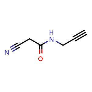 Chemical structure of 2-Cyano-N-(prop-2-yn-1-yl)acetamide , CAS 268222-23-7, AChemBlock AD241604