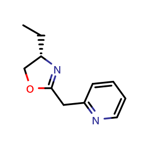 Chemical structure of 2-{[(4S)-4-ethyl-4,5-dihydro-1,3-oxazol-2-yl]methyl}pyridine , CAS 2757085-33-7, AChemBlock AD241653