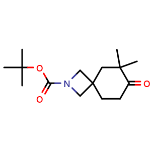 Chemical structure of tert-butyl 6,6-dimethyl-7-oxo-2-azaspiro[3.5]nonane-2-carboxylate , CAS 2758304-12-8, AChemBlock AD241657