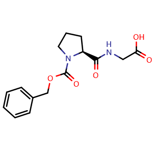 Chemical structure of 1-[(Phenylmethoxy)carbonyl]-L-prolylglycine , CAS 2766-18-9, AChemBlock AD241670