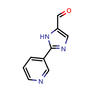 Chemical structure of 2-(pyridin-3-yl)-1H-imidazole-5-carbaldehyde , CAS 279251-09-1, AChemBlock AD241684