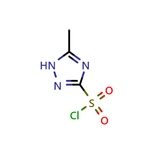 Chemical structure of 5-Methyl-1H-1,2,4-triazole-3-sulfonyl chloride , CAS 281221-69-0, AChemBlock AD241696