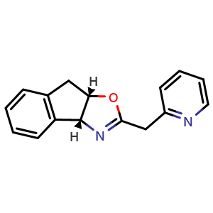 Chemical structure of 2-{[(3aR,8aS)-3aH,8H,8aH-indeno[1,2-d][1,3]oxazol-2-yl]methyl}pyridine , CAS 2828433-53-8, AChemBlock AD241708