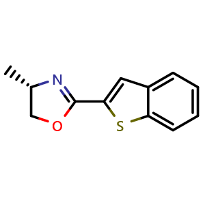 Chemical structure of (4S)-2-(1-benzothiophen-2-yl)-4-methyl-4,5-dihydro-1,3-oxazole , CAS 2828439-74-1, AChemBlock AD241721