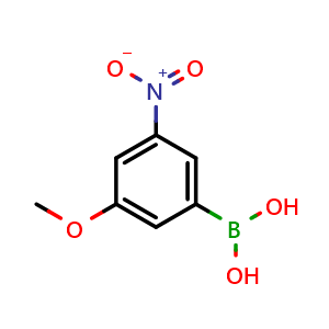 Chemical structure of (3-methoxy-5-nitrophenyl)boronic acid , CAS 2851877-07-9, AChemBlock AD241733