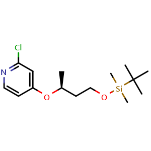 Chemical structure of (S)-4-[[4-[(tert-Butyldimethylsilyl)oxy]-2-butyl]oxy]-2-chloropyridine , CAS 2866321-51-7, AChemBlock AD241740