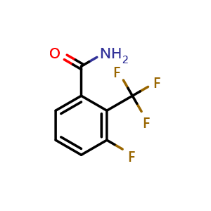 Chemical structure of 3-fluoro-2-(trifluoromethyl)benzamide , CAS 287398-80-5, AChemBlock AD241746