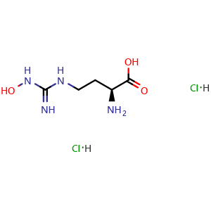 Chemical structure of (S)-2-Amino-4-(3-hydroxyguanidino)butanoic acid dihydrochloride , CAS 291758-32-2, AChemBlock AD241766