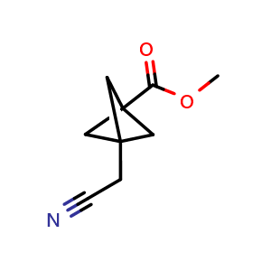 Chemical structure of methyl 3-(cyanomethyl)bicyclo[1.1.1]pentane-1-carboxylate , CAS 2940950-03-6, AChemBlock AD241784