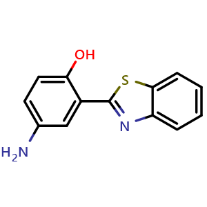 Chemical structure of 4-amino-2-(1,3-benzothiazol-2-yl)phenol , CAS 30616-38-7, AChemBlock AD241818