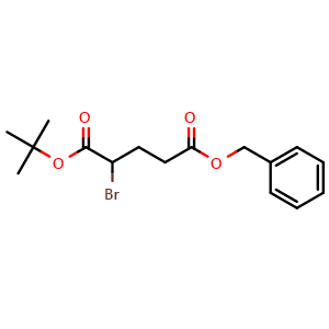 Chemical structure of 5-Benzyl 1-tert-Butyl 2-Bromopentanedioate , CAS 306776-74-9, AChemBlock AD241819