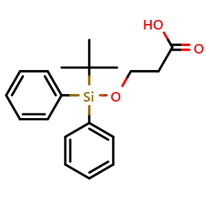 Chemical structure of 3-((tert-Butyldiphenylsilyl)oxy)propanoic acid , CAS 310409-17-7, AChemBlock AD241827