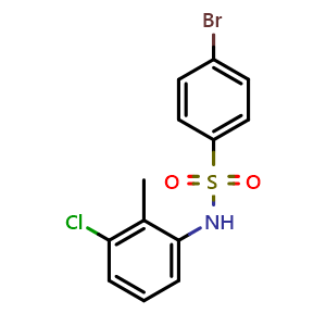 Chemical structure of 4-Bromo-N-(3-chloro-2-methylphenyl)benzene-1-sulfonamide , CAS 311328-85-5, AChemBlock AD241830
