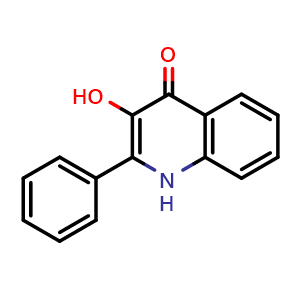 Chemical structure of 3-hydroxy-2-phenyl-1,4-dihydroquinolin-4-one , CAS 31588-18-8, AChemBlock AD241842