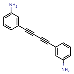 Chemical structure of 3,3'-(buta-1,3-diyne-1,4-diyl)dianiline , CAS 31661-59-3, AChemBlock AD241843