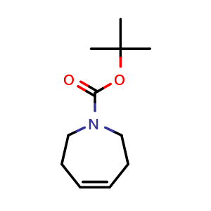 Chemical structure of tert-Butyl 2,3,6,7-tetrahydro-1H-azepine-1-carboxylate , CAS 317336-73-5, AChemBlock AD241844