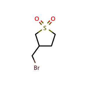 Chemical structure of Thiophene, 3-(bromomethyl)tetrahydro-, 1,1-dioxide , CAS 321979-37-7, AChemBlock AD241858