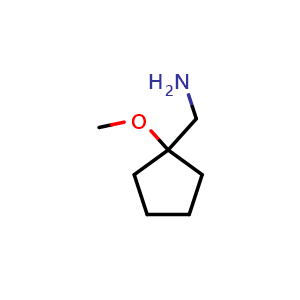 Chemical structure of (1-Methoxycyclopentyl)methanamine , CAS 326487-80-3, AChemBlock AD241868