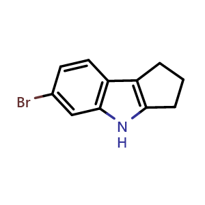 Chemical structure of 6-bromo-1H,2H,3H,4H-cyclopenta[b]indole , CAS 327021-88-5, AChemBlock AD241870