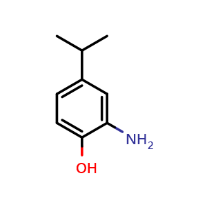 Chemical structure of 2-amino-4-(propan-2-yl)phenol , CAS 3280-68-0, AChemBlock AD241872