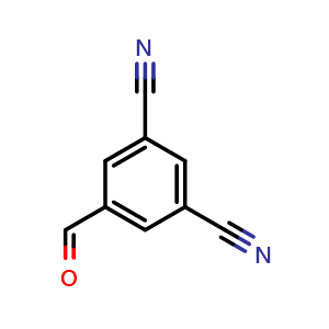 Chemical structure of 5-Formylbenzene-1,3-dicarbonitrile , CAS 331714-58-0, AChemBlock AD241887