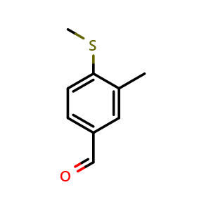 Chemical structure of 3-Methyl-4-(methylthio)benzaldehyde , CAS 333743-61-6, AChemBlock AD241893