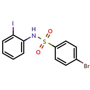 Chemical structure of 4-Bromo-N-(2-iodophenyl)benzene-1-sulfonamide , CAS 349404-93-9, AChemBlock AD241937