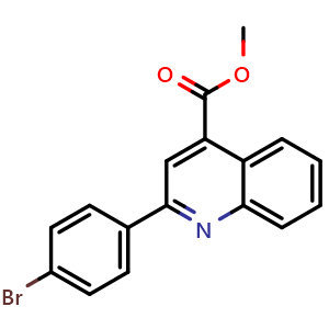 Chemical structure of methyl 2-(4-bromophenyl)quinoline-4-carboxylate , CAS 350997-62-5, AChemBlock AD241944