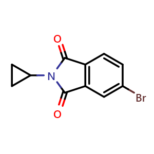Chemical structure of 5-bromo-2-cyclopropyl-2,3-dihydro-1H-isoindole-1,3-dione , CAS 355829-50-4, AChemBlock AD241960