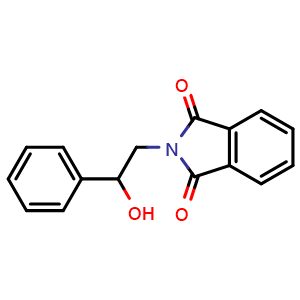Chemical structure of 2-(2-Hydroxy-2-phenylethyl)isoindoline-1,3-dione , CAS 35645-98-8, AChemBlock AD241961