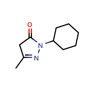 Chemical structure of 1-cyclohexyl-3-methyl-4,5-dihydro-1H-pyrazol-5-one , CAS 36210-76-1, AChemBlock AD241975
