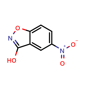 Chemical structure of 5-Nitrobenzo[d]isoxazol-3-ol , CAS 36238-80-9, AChemBlock AD241978