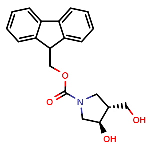Chemical structure of N-Fmoc-(3R,4R)-4-(hydroxymethyl)pyrrolidin-3-ol , CAS 362600-15-5, AChemBlock AD241979