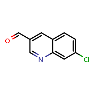 Chemical structure of 7-chloroquinoline-3-carbaldehyde , CAS 363135-55-1, AChemBlock AD241982