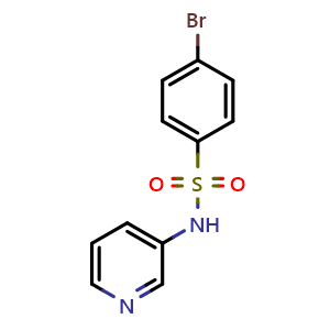 Chemical structure of 4-Bromo-N-(pyridin-3-yl)benzenesulfonamide , CAS 3665-12-1, AChemBlock AD241988