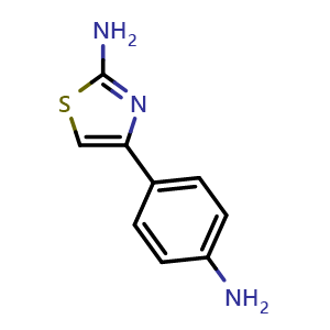 Chemical structure of 4-(4-Aminophenyl)thiazol-2-amine , CAS 3673-53-8, AChemBlock AD241991