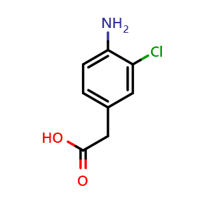 Chemical structure of 2-(4-Amino-3-chlorophenyl)propanoic acid , CAS 36802-69-4, AChemBlock AD241992