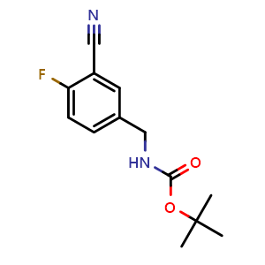 Chemical structure of tert-Butyl 3-cyano-4-fluorobenzylcarbamate , CAS 368426-87-3, AChemBlock AD241994