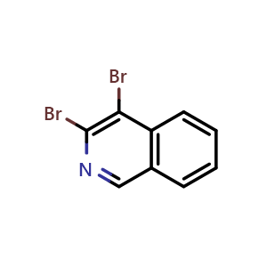 Chemical structure of 3,4-dibromoisoquinoline , CAS 36963-44-7, AChemBlock AD241997