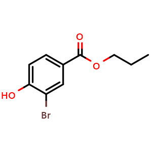 Chemical structure of propyl 3-bromo-4-hydroxybenzoate , CAS 37470-59-0, AChemBlock AD242013