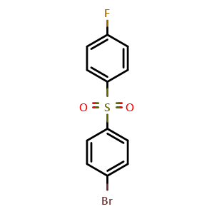 Chemical structure of 1-(4-bromobenzenesulfonyl)-4-fluorobenzene , CAS 383-28-8, AChemBlock AD242036