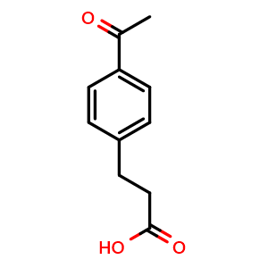 Chemical structure of 3-(4-acetylphenyl)propanoic acid , CAS 39105-51-6, AChemBlock AD242049