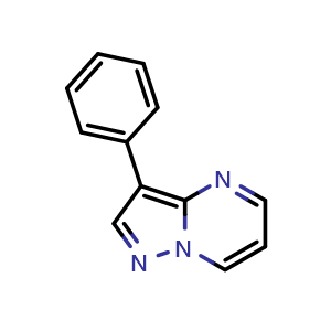 Chemical structure of 3-phenylpyrazolo[1,5-a]pyrimidine , CAS 394208-27-6, AChemBlock AD242057