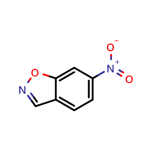 Chemical structure of 6-nitro-1,2-benzoxazole , CAS 39835-08-0, AChemBlock AD242068